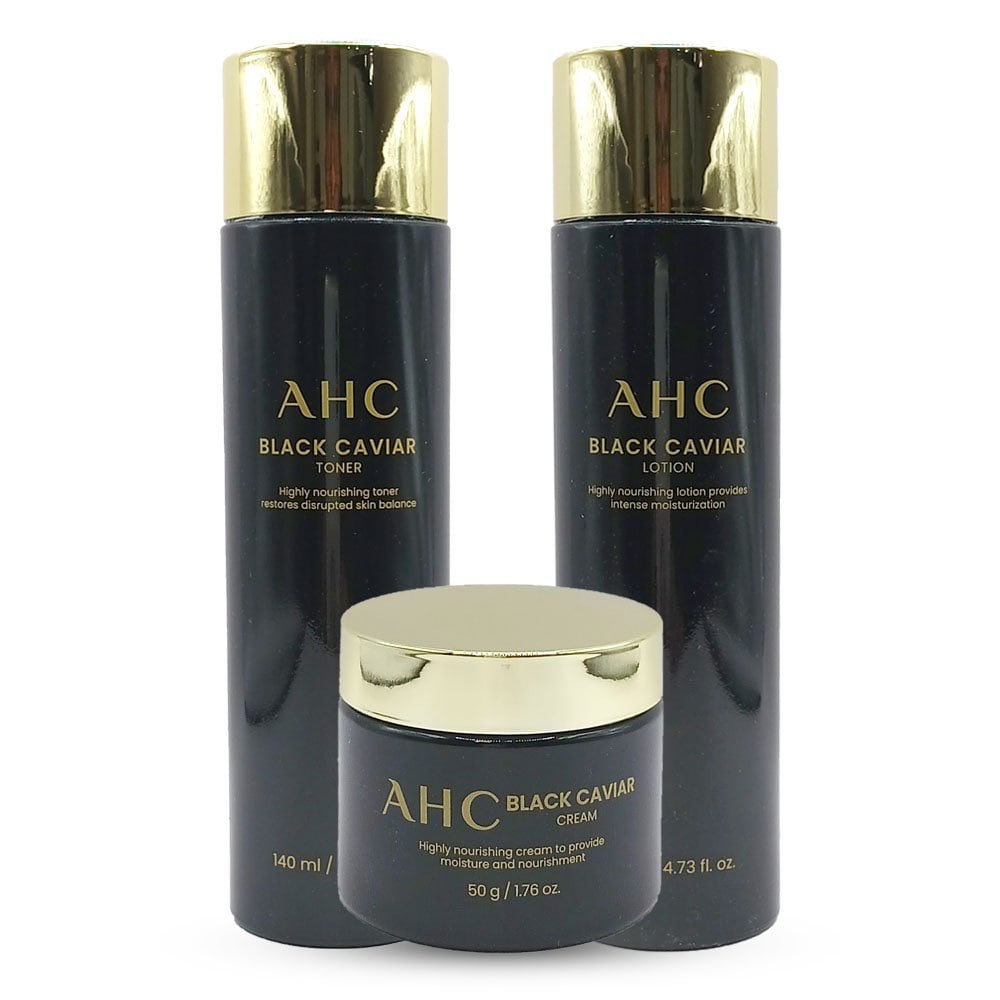 

AHC базовая косметика Black Caviar 3 вида (тонер + лосьон + крем)