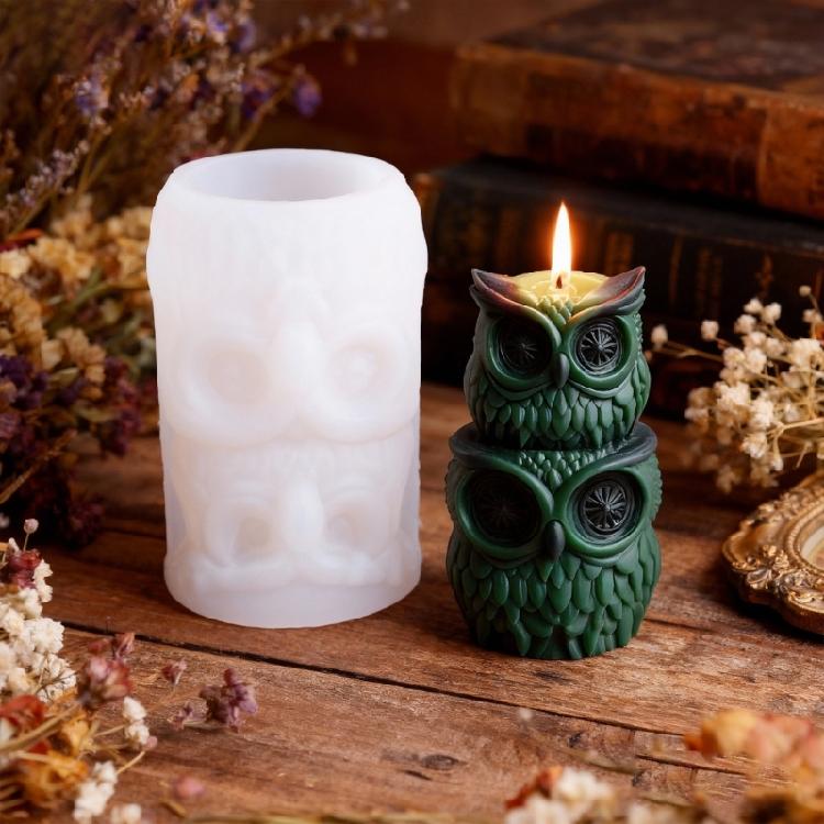 Schicht Eule Kerzenform, Tier Kerze Silikonform für Kerzenherstellung, DIYs Harzhandwerksform für Aromatherapie-Kerze