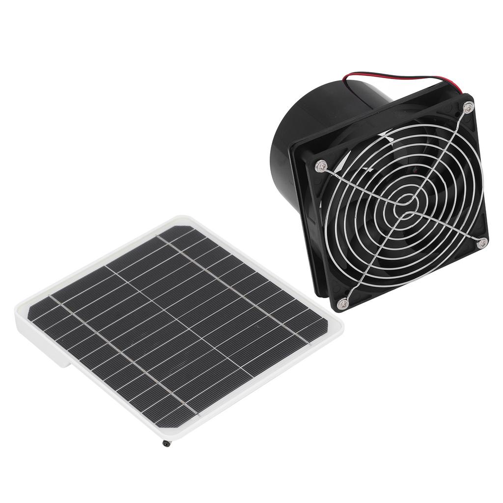 Solar Powered Exhaust Fan Monocrystalline 50W 12V 6.5 Inch Solar Panel Fan Kit with Protective Net Support 24 Hours