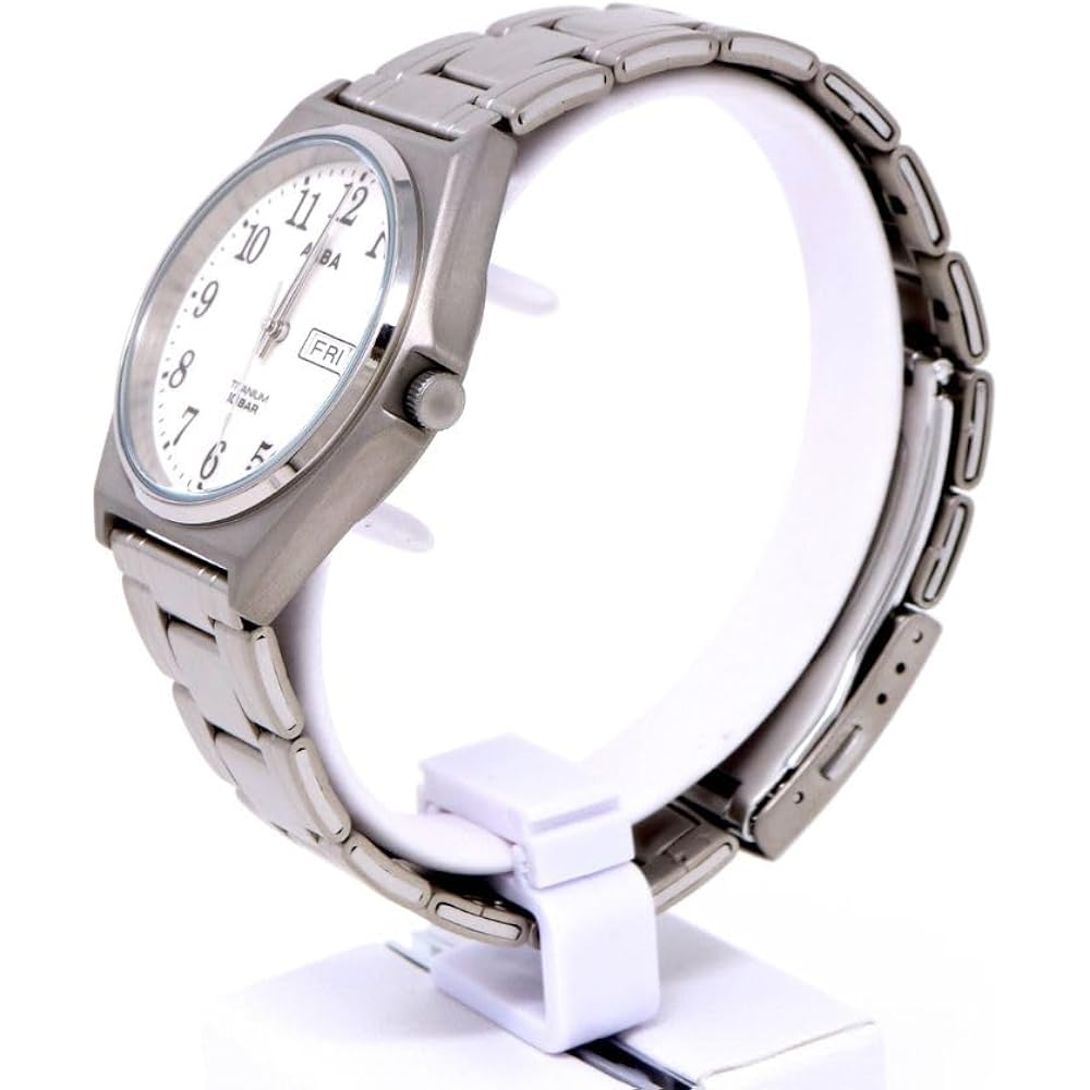 Seiko Watch Alba Watch Men's Quartz Stainless Steel Titanium for Everyday Use Reinforced Waterpro...