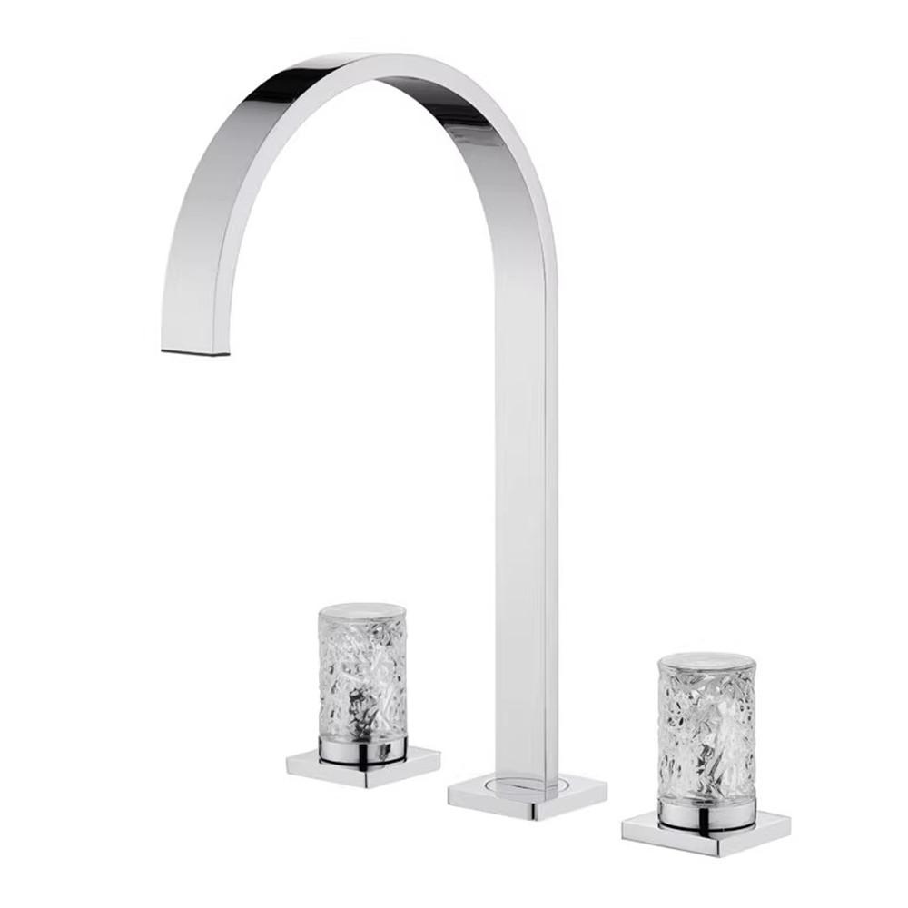 Rose Gold Crystal Bathroom Faucet Gray Basin Sink Faucet Mixer Widespread Chrome Wash basin Faucet 3 Hole Chrome Lavotory Faucet