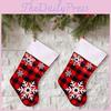 Festive Red And Black Plaid Christmas Stocking With Snowflake Design For Holiday Cheer And Gift Giving