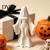 Dark Aesthetic Figurine Ghost Bride Statue, Vintage Headless Bridal Sculpture with Veil Mermaid Gown, Bedroom Shelf Decor Matte White DIY Unpainted