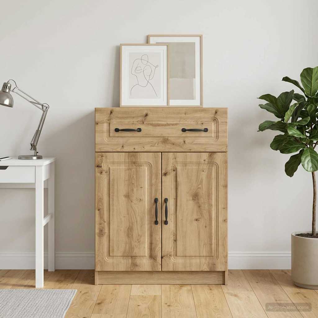 Artisan Oak Sideboard 66 X 34.5 X 87 Cm Engineered Wood