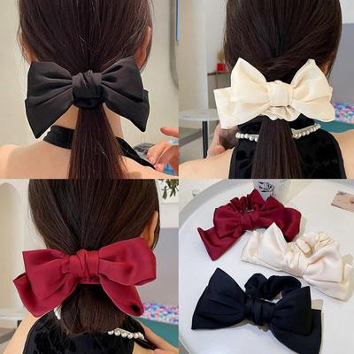 Women's Daily Satin Ribbon Hair Scrunchie Gopchang Band