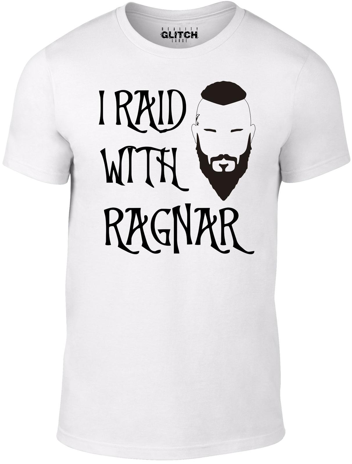 I Raid With Ragnar T-Shirt Mens Womens Tees Top - Inspired by Vikings TV series Norse Lothbrok legend S