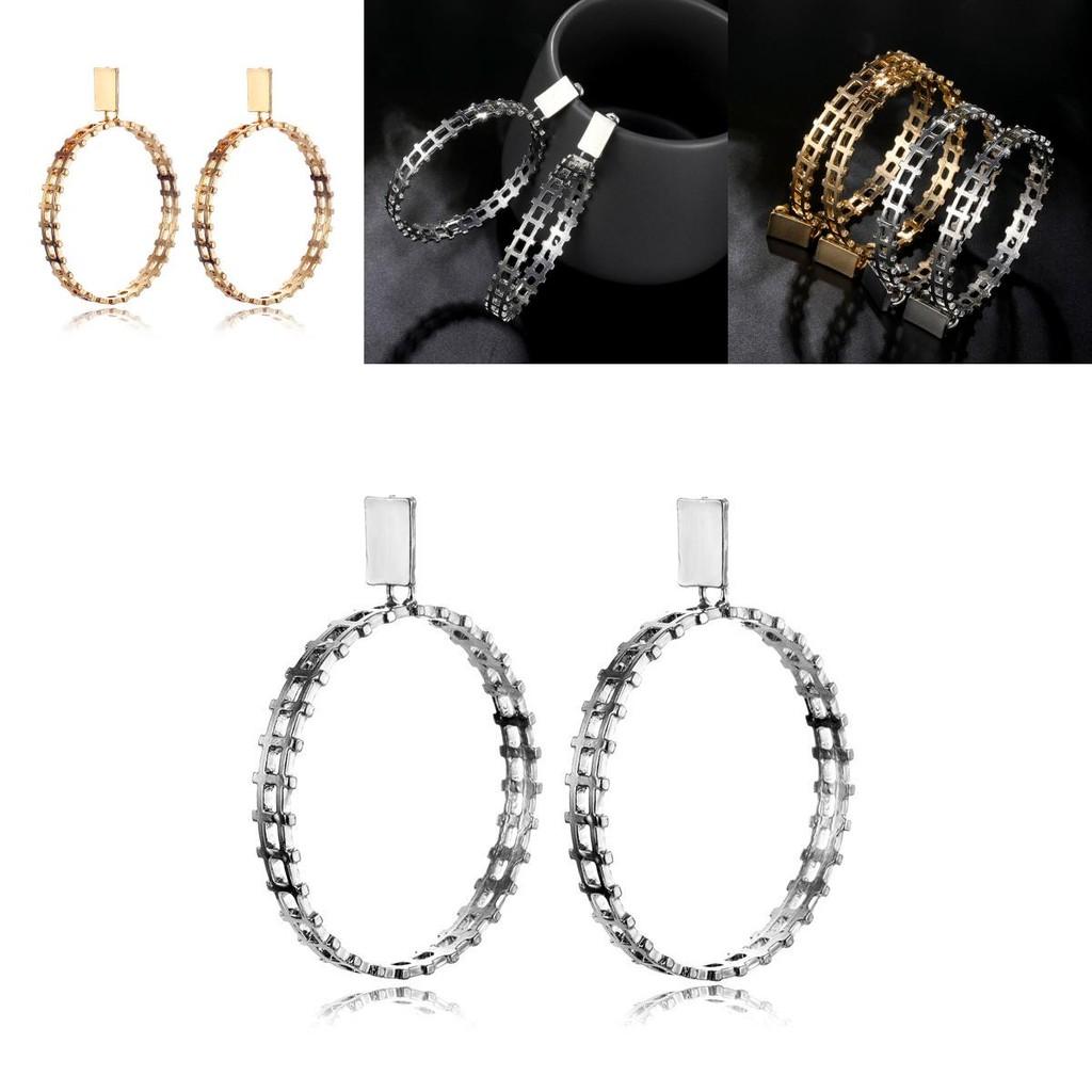Fashionable Hollow Geometric Alloy Earrings Trendy Design Fall 2021 Accessories