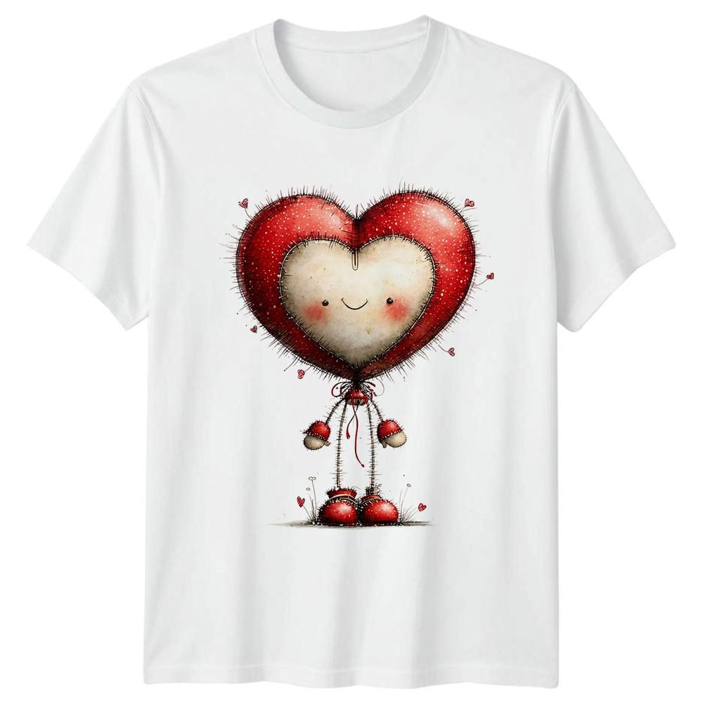 Heart Character Valentines Day Unisexs TShirt Unisexs Tee Graphic Unisex Top S
