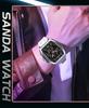 Sanda Dual-Movement Barrel Watch: Luminous Alarm, Large Dial, Multifunctional Student Watch.