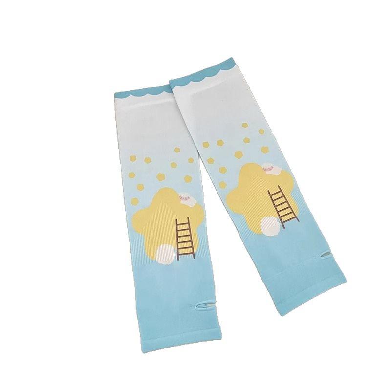 Kids' Ice Silk Sun Protection Arm Sleeves: Cute Cartoon Design for Boys and Girls