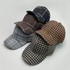 Woolen Plaid British Style Retro Baseball Cap Men And Women Personality Autumn And Winter Warm Fashion Versatile