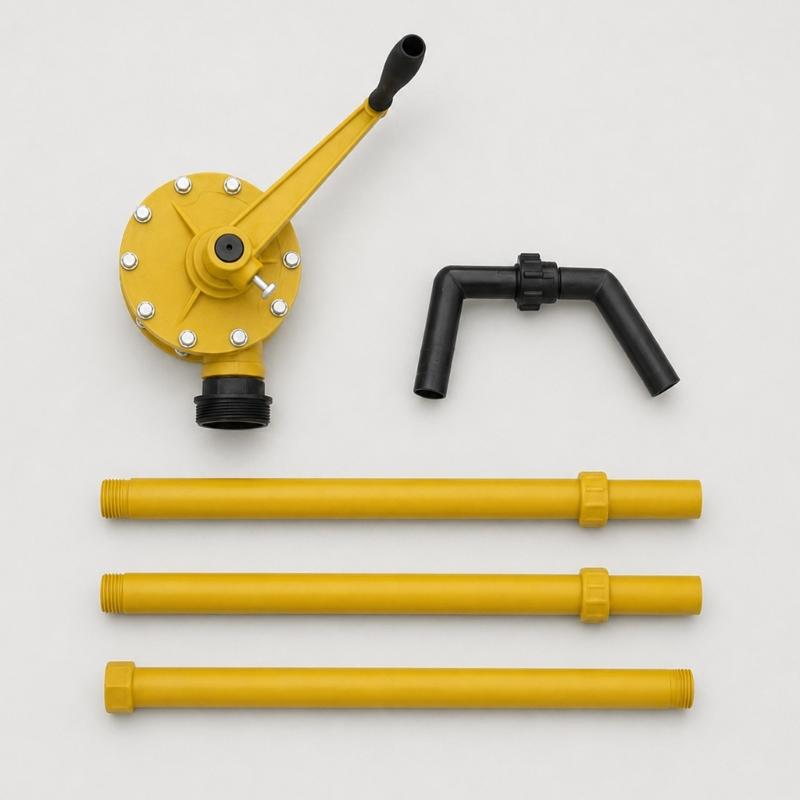 Hand Crank Drum Pump for 15 30 55 Gallon Drums, Manual Rotary Liquid Transfer Pump with 2 Inch Bung Mount for Maintenance Transfer and Storage Service