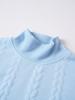European Men's High Collar Wool Sweater - Solid Color, Warm Jacquard Knit for Autumn/Winter