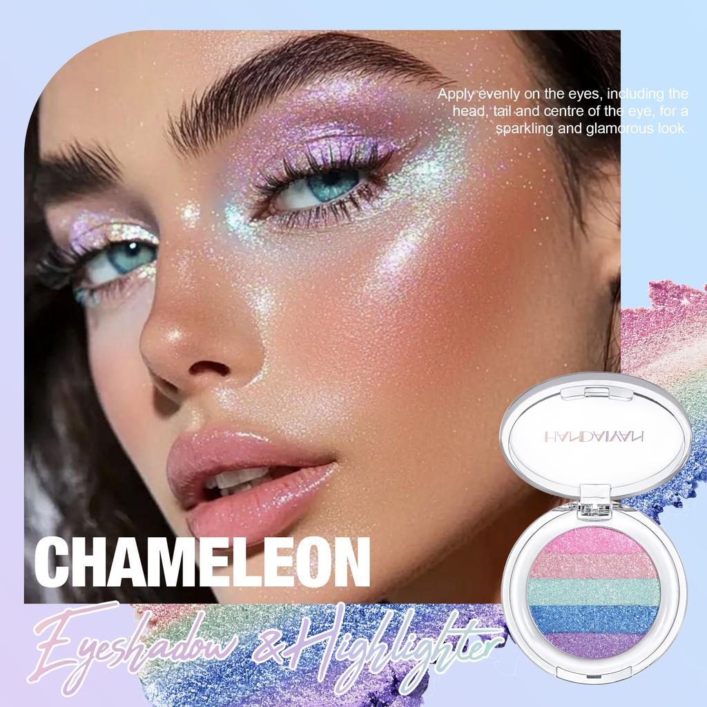 High Pigment Diamond Five Colors Glitter Shimmer Eye Shadow Long Lasting Waterproof Press Powder Single Color Chameleon Eyeshadow