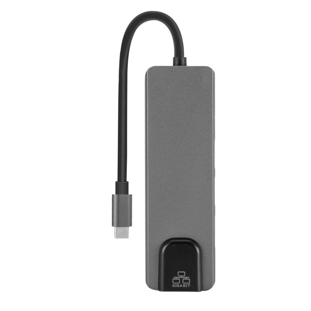 5 In 1 USB C Hub with Gigabit Ethernet 4K HD for Laptop Phone Steam Deck Type C Dock Adapter