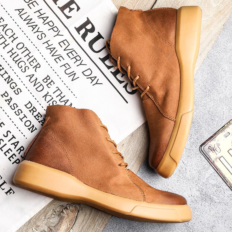 Fashion 2024 Winter Hot Selling Men's Business Short Boots Soft Soles Soft Surfaces Men's Leather Casual Shoes Cotton Ankle Boots