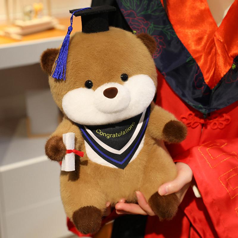 Cartoon New Doctor Otter Doll Plush Toy Doll Children's Pillow Student Graduation Season Gift Doll
