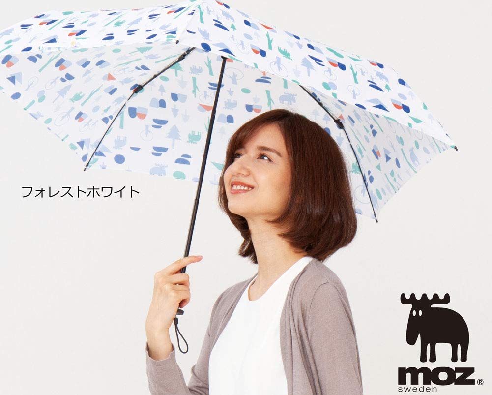 Mabu Folding Border moz x mabu UV Umbrella, Blue, Collaboration, Wind-Resistant Ribs, Protection, Mini, SMV-40489