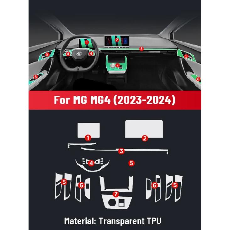 Anti-scratch Car Interior Center Console Media Dashboard Navigation TPU Protector Film For MG MG4 EV  2024 Accessories