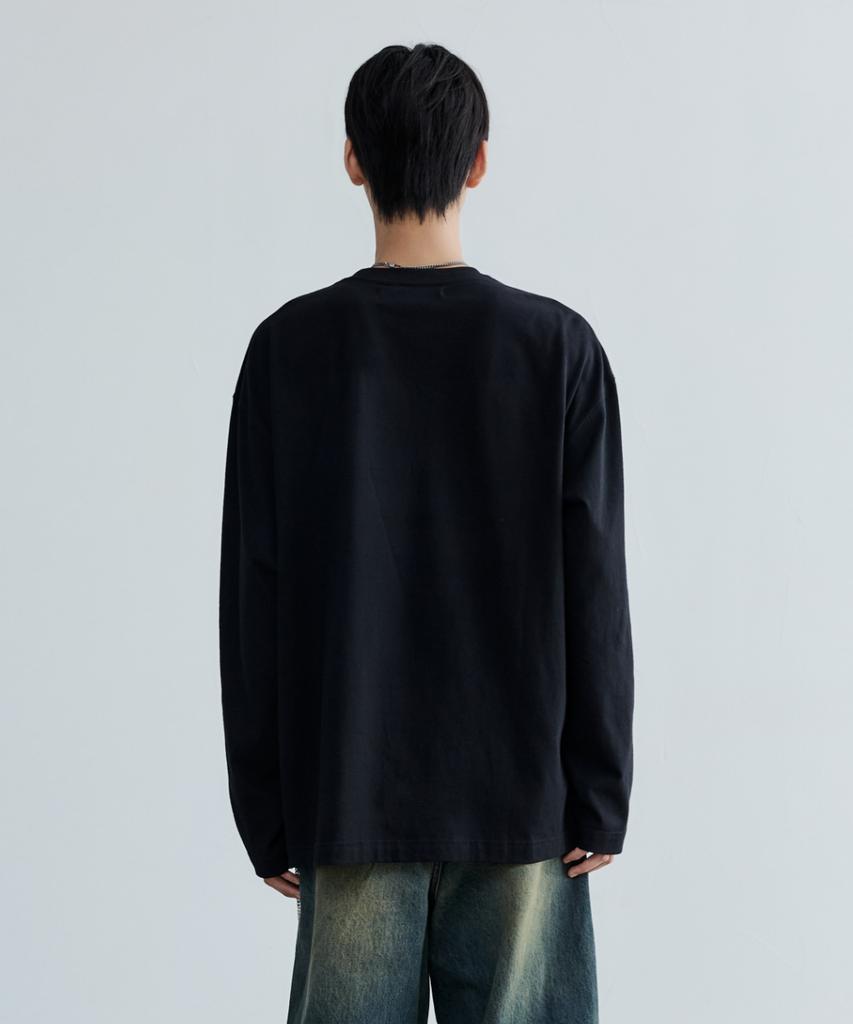 MAISON MINED Doodle Heart Long Sleeve Black