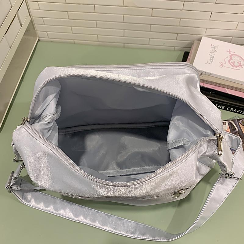 Fashion Aesthetic Soft Fabric Hobo Bag for Women Clear Pocket Ita Crossbody Bag Kawaii Girls Casual Shoulder Bag for Daily