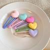 Yousheng 2Pcs Girl Hairpins Candy Color Heart Decor No Slipping Traceless Hair Pins Side Bangs Hair Clips Versatile Hair Accessories