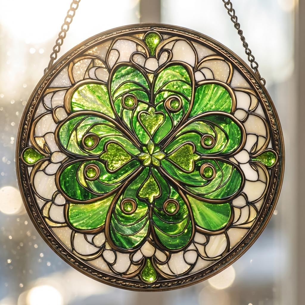 Acryl Zonnevanger Hangend Ornament 2D Glas-in-lood Stijl Decoratief Raamhangertje met Ketting voor Binnen Buiten Gebruik