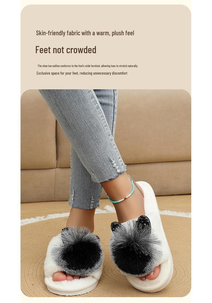 Cozy Non-Slip Plush Cotton Slippers: Soft Sole, Warm Indoor Footwear
