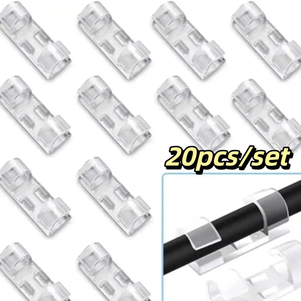 Plastic Material Cable Management Clips Self Adhesive Cord Holder  PC Cable Organization
