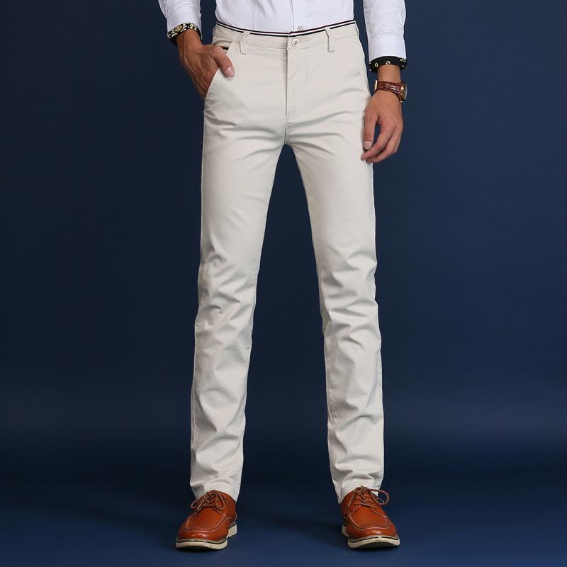 Men's Fashion Straight Solid Color Slim Casual Pants