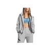 Under Armour Printed Hooded Fleece Zip-Up Sports Jacket Women Tops Gray 1379842-011