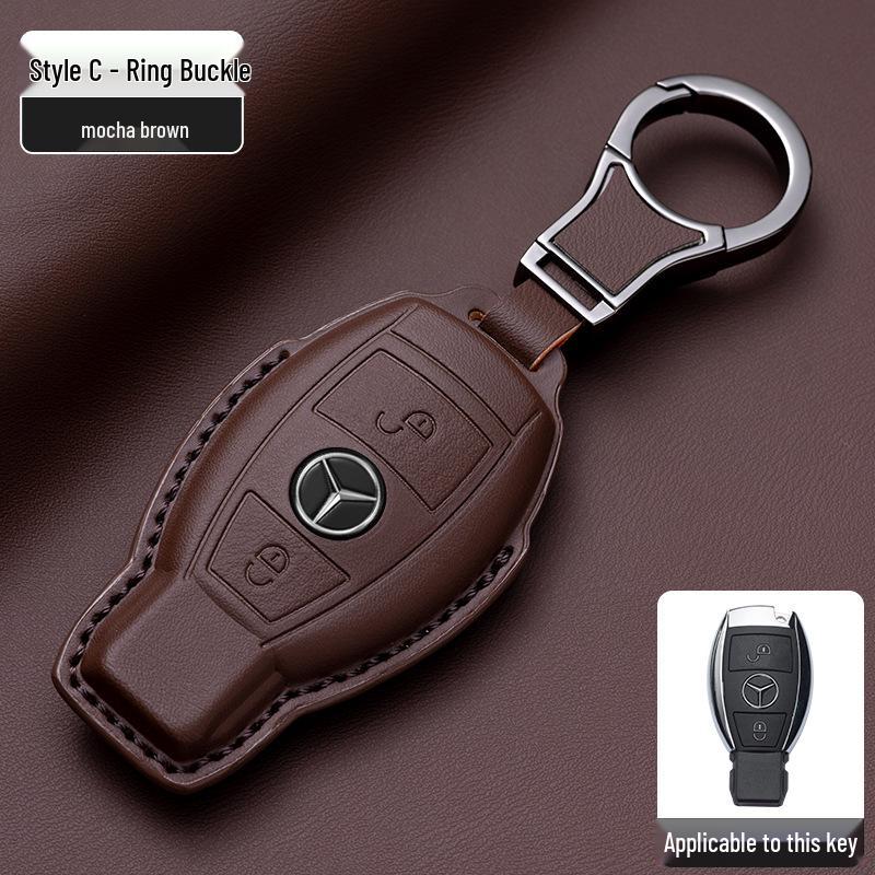Mercedes-Benz Original Color Nappa Leather Key Case for GLE, GLAC200L, C260L, E300L, E-Class, S-Class, and C-Class.