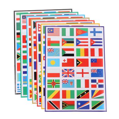 Landenvlaggen Stickers Multi Territoriale Kaarten Naties Patronen Gezichtssticker Zelfklevend Reisstickers 7 Vel/224 STUKS