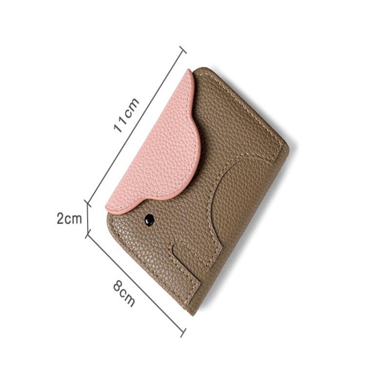 Cute Small Elephant Wallet Short Women Card Wallets Zipper Coin Pocket Card Bags Female Coin Purses Card Holder Female
