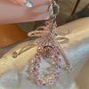 Luxury Crystal Strawberry Rhinestone Beaded Bead Phone Bracelet Strap Charm Chain Knot Cellphone Lanyard Keychain Bag Camera Key