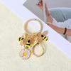 2Pcs Flower Bees Keychain Zinc Alloy Stylish Rustproof Keyring Nature Inspired Jewelry Accessory For Women Men Gift