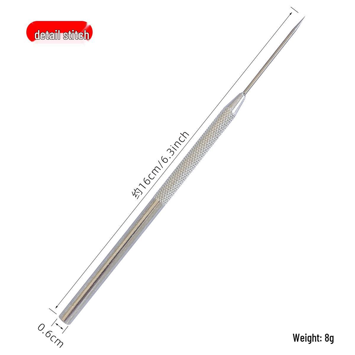 

Seven-Piece Stainless Steel and Aluminum Clay Sculpture Tool Set: Handheld Needles, Hole Puncher, Finishing Knives, and Carving Tools.