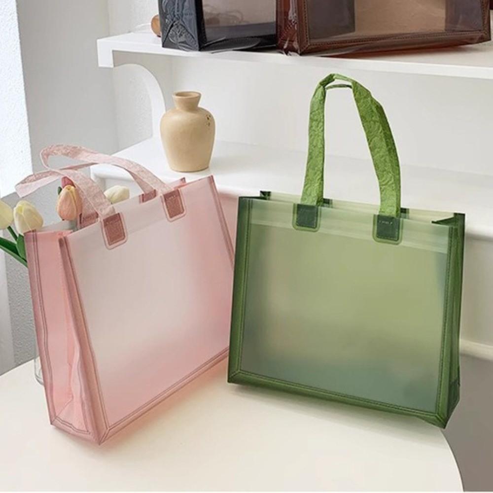 Waterproof Transparent Handbags Thick Reusable Bags Apparel Stores