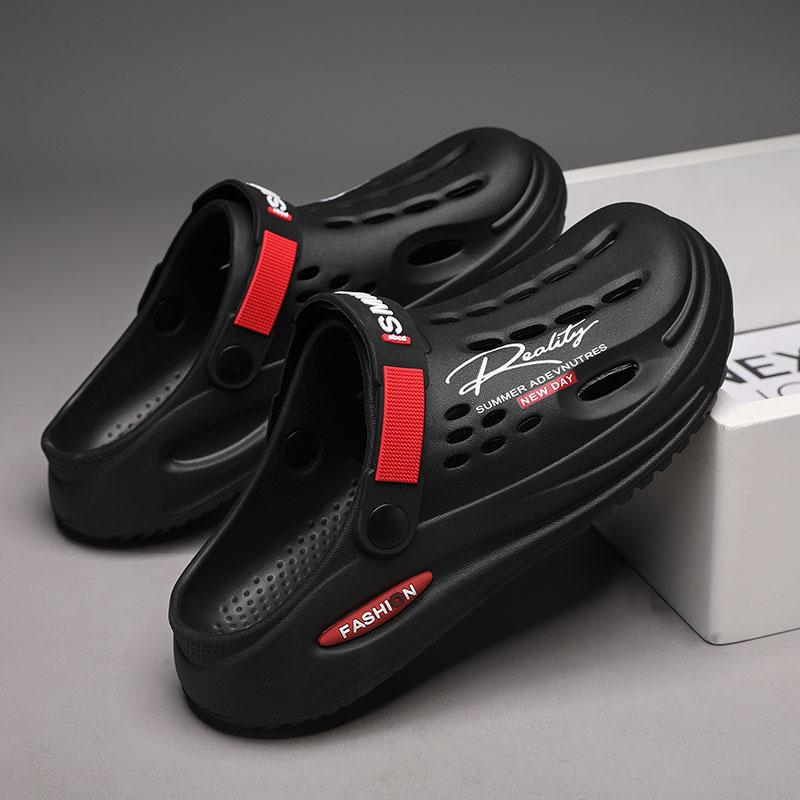 Fashion Summer Hole Shoes Clogs Men Slippers Breathable Garden Shoes Outdoor Comforty Beach Slippers Home Slippers Antiskid Slippers