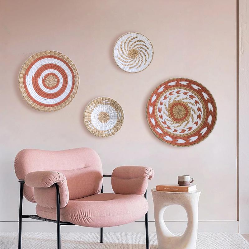 Moroccan Hand-Woven Straw Wall Hanging Decor