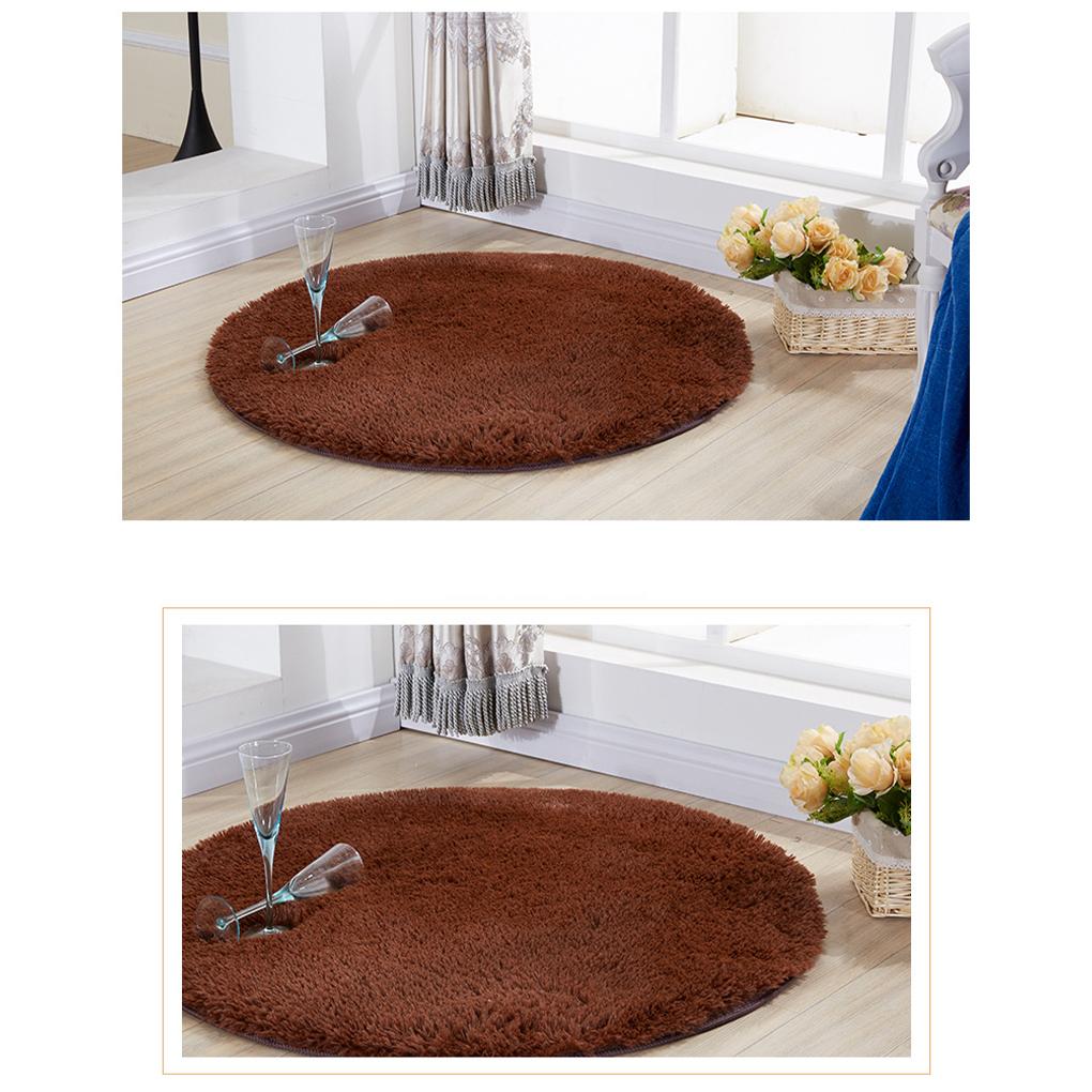 Round Carpet Anti-slide Footcloth Bedroom Living Room Bathroom Blanket Floor Chair Cushion Rug Bay Window Basket Bedside