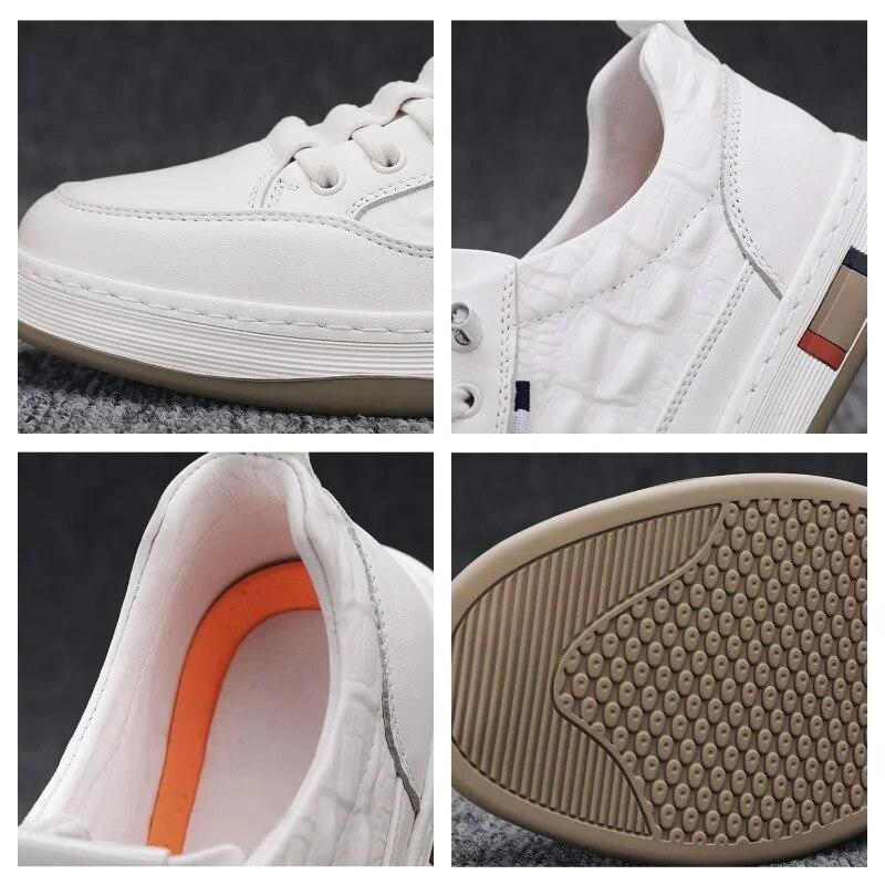 Luxury Designer Men's Leather Shoes Fashion Casual Sports Shoes  New Breathable Anti-Slip Skateboard Shoes Zapatos De Hombre