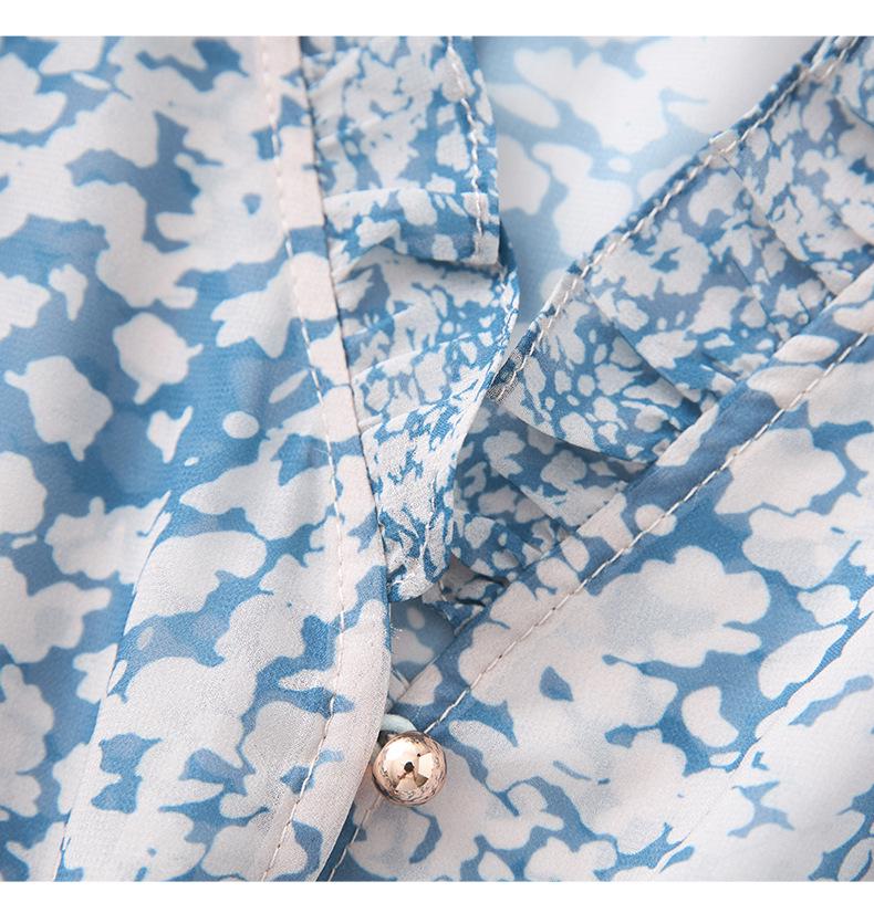 High-Quality French Waist-Slimming Double Crepe Chiffon Dress for Women - Summer Style