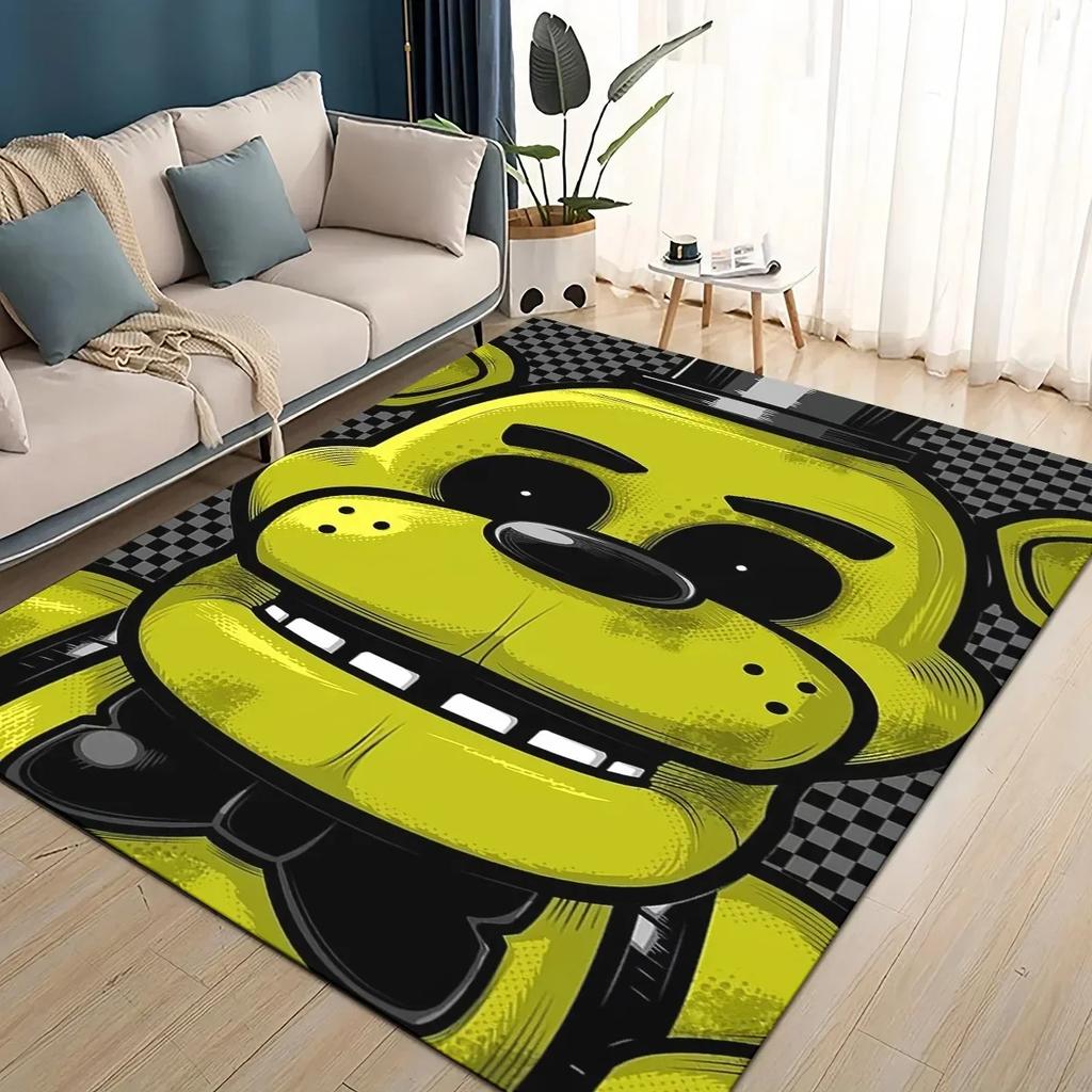 Tappeto Area Gioco Cartoon 3D F-Freddy Grande, Tappeto per Soggiorno Camera da Letto Divano Zerbino Decorazione, Tappetino Antiscivolo per Bambini