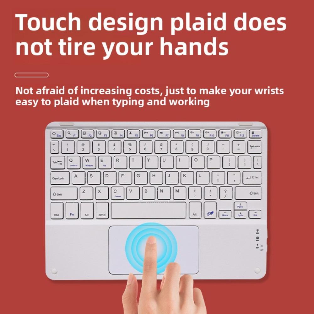 Touch Bluetooth Keyboard Magnetic for iPad Tablet Silent Wireless Rechargeable Colorful Keys