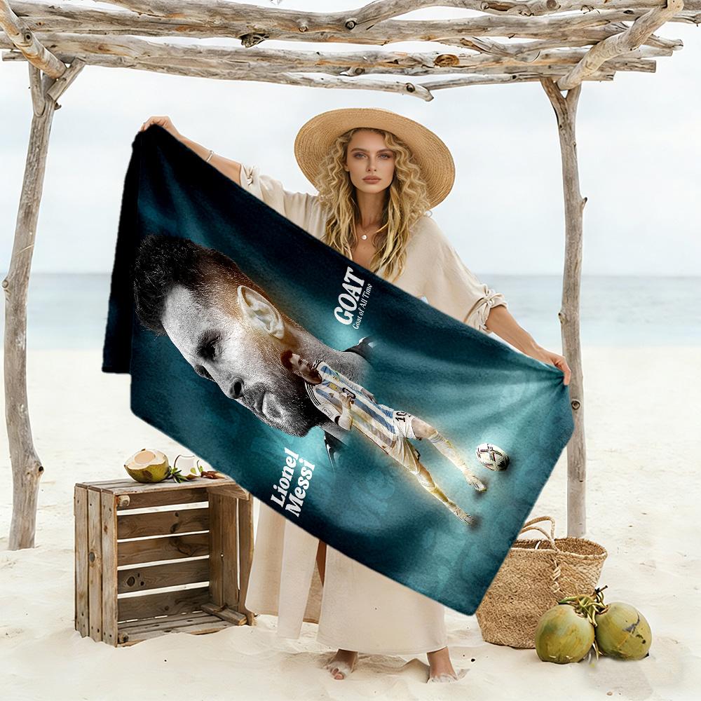 Football Messi Beach Towel Soft Durable Quick-Dry Comfortable Lightweight