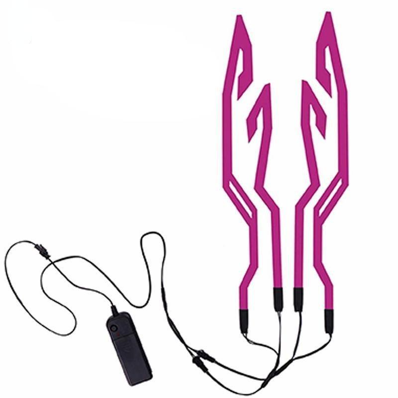 1 Set Waterproof Motorcycle Bike Helmet LED Cold Light Strip EL Sticker 4 Flashing Warning Lights Night Riding Helmet Kit