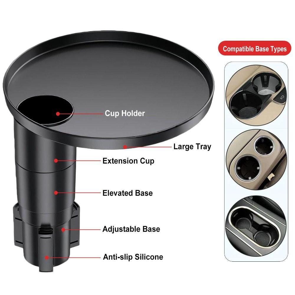Multifunctional Car Dining Table Vehicle Cup Holder Side Table  Travel Food Tray for Car