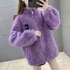 New double-sided plush short velvet imitation lamb wool coat for women, thin coat for autumn and winter sweater for women