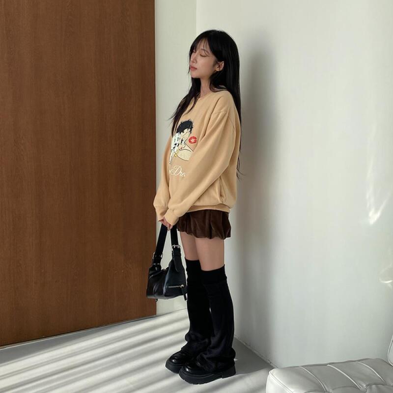 Women s Winter 3-Color Knee-High Leg Warmers A32048_Ivory